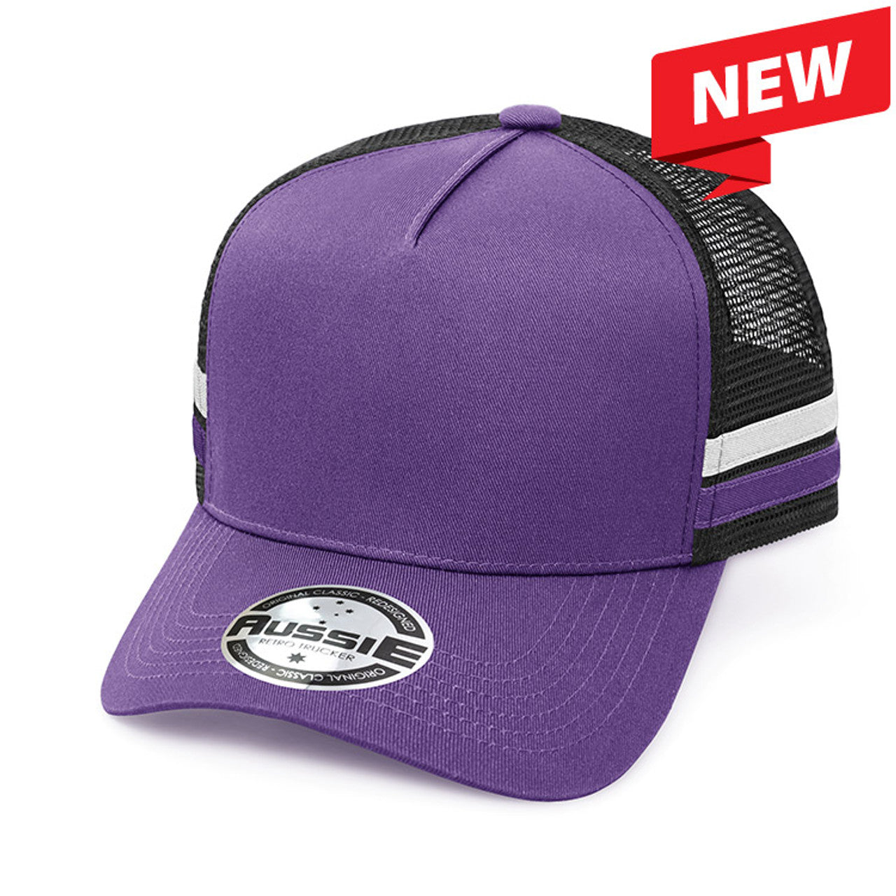 KIDS A-FRAME STRIPED TRUCKER CAP-AH458