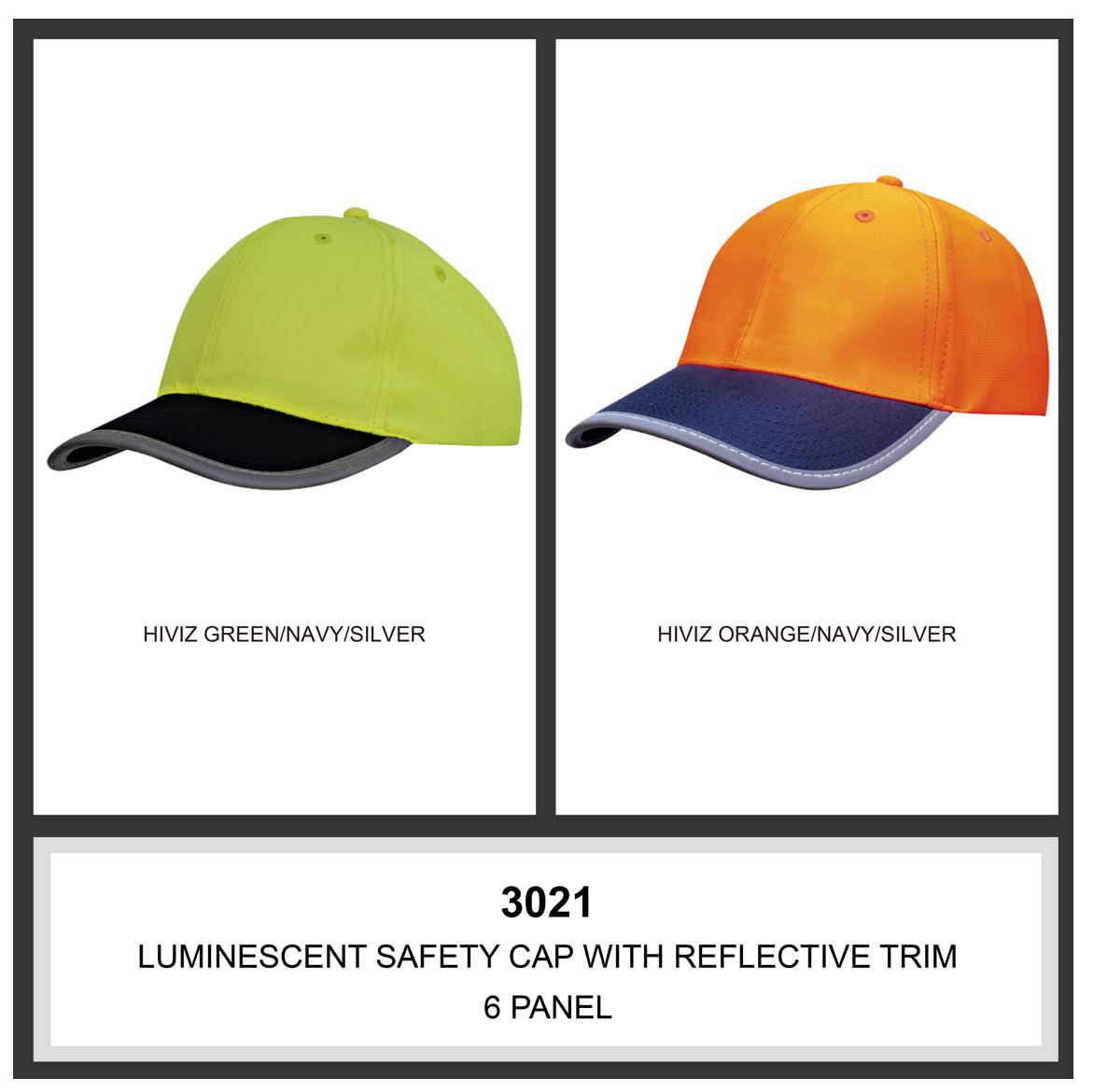 Luminescent Safety Cap with Reflective Trim - HW-3021