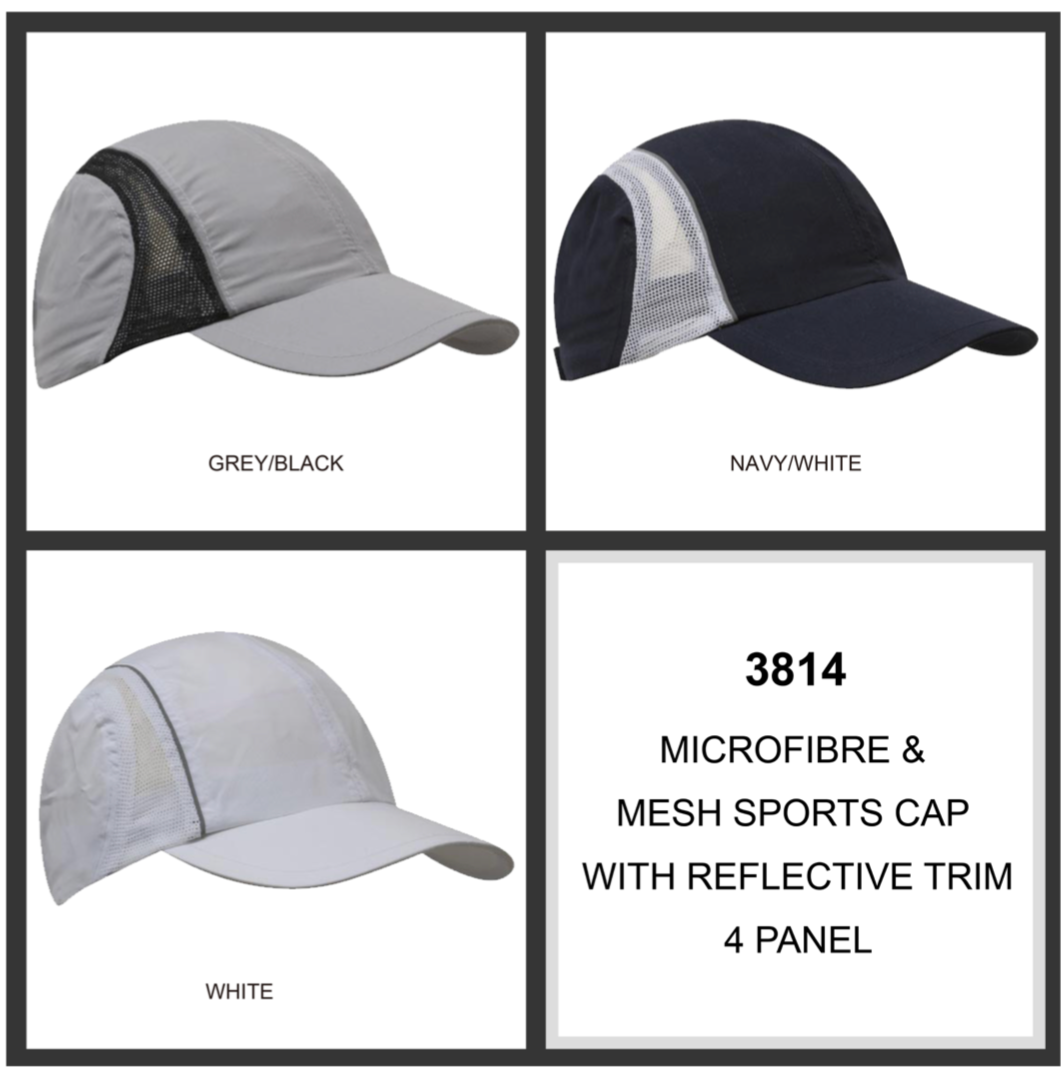 Micro Fibre & Mesh Sports Cap with Reflective Trim HW-3814